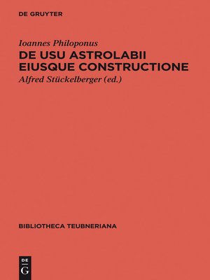 cover image of De usu astrolabii eiusque constructione / Über die Anwendung des Astrolabs und seine Anfertigung